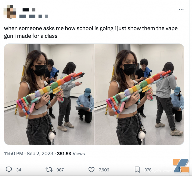 用廢棄的電子煙制作的“玩具”。